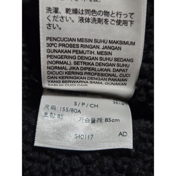 Womens Black Levis Strauss Sherpa Collar Trucker Denim Jean Jacket Small Petite - Picture 5 of 9